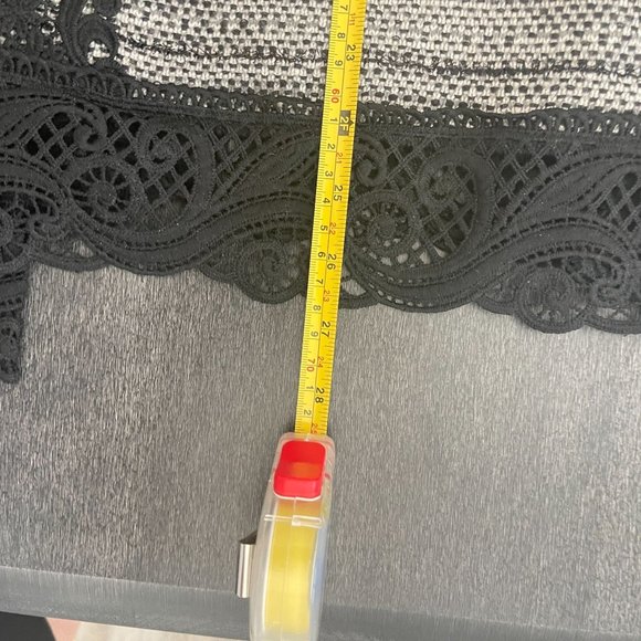 Chico's Tweed Gray/Black Open Cardigan With Lace, Size 3 - Picture 6 of 7